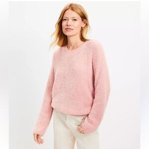 NWT Loft Fuzzy Shimmer Sweater Pink Size Large